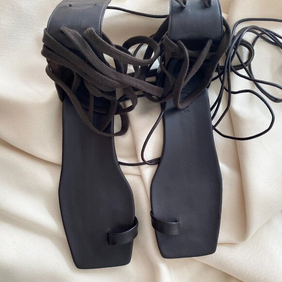 Tibi Cassius Lace Up Long Sandals in Brown, size 38 (fits like narrow 9/9.5!) - Picture 9 of 13